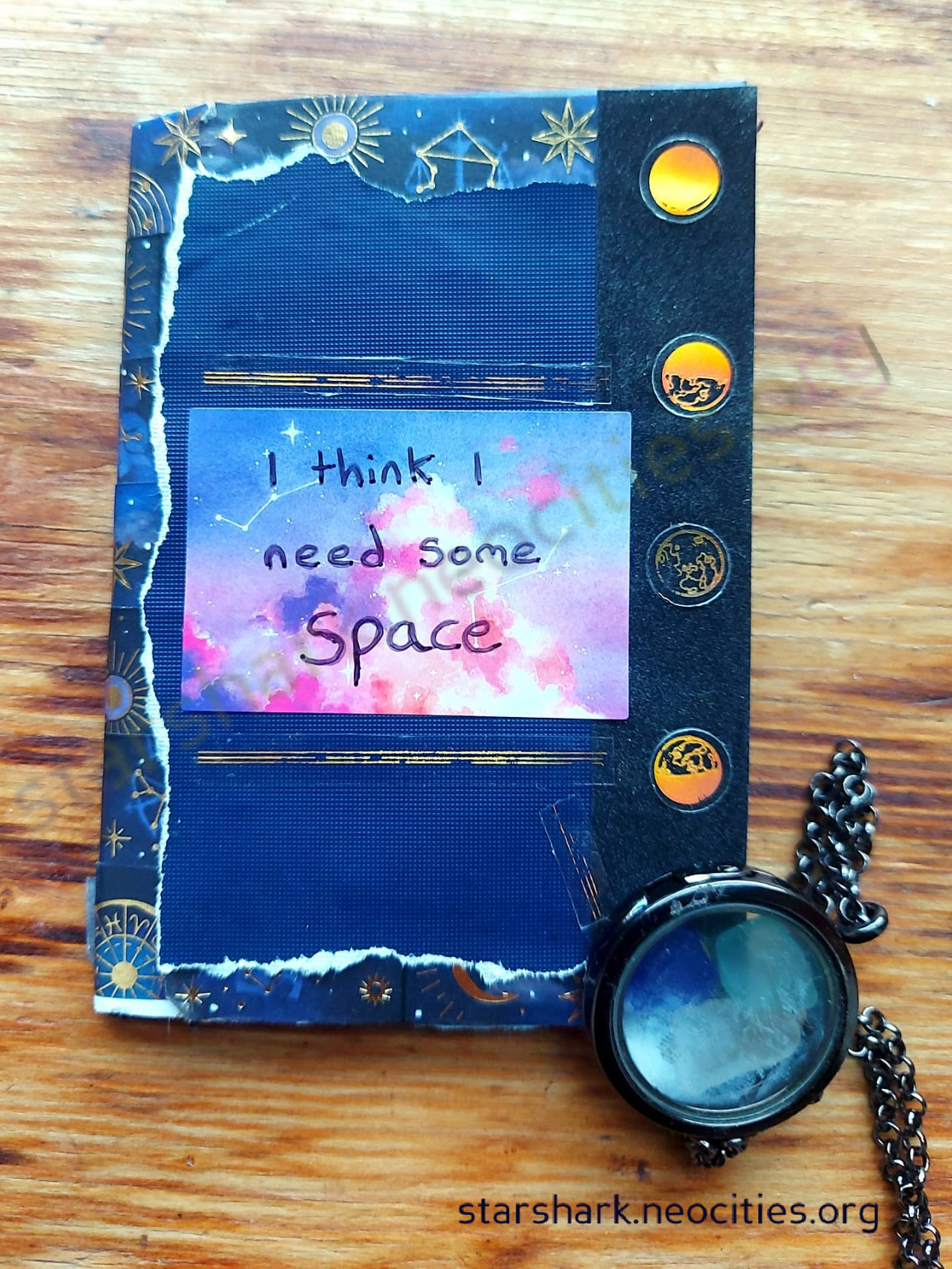 the front cover of a mini-zine. It reads 'I think I need some Space'.
